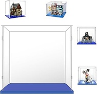 Acrylic Cube Display Case 30 x 30 x 30 cm with Blue Base, 3 mm Thick Display Case for Hocus Pocus 21