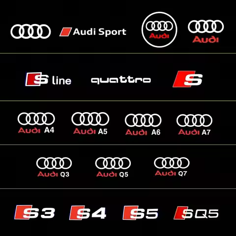 2025 2Pcs LED Car Door Light For Audi Sport sline A4 B5 B6 B7 B8 Q3 Q5 Q7 Q8 A6 C5 C6 C7 A1 A3 8V V8