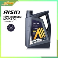 AISIN น้ำมันเครื่องเบนซิน 10W-40 ตัวใหม่ Econ TECH+ (กึ่งสังเคราะห์) ขนาด 4 ลิตร AISIN 10W-40 ไอซินเ