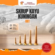 RRT BRASS WOOD SCREWS Size: 1 1/ 4 x 7 | 1 x 6 | 3/4 x 6 | 5/8 x 5 | 1/2 x 3