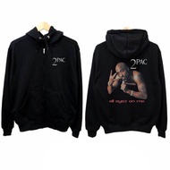 Zipper Hoodie 2pac All Eyez On Me Tupac Unisex Zipper Hoodie Black Cotton Fleece Material | Size ML 