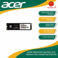 ACER Predator GM7000 PCie 4.0 M.2 SSD with Heatsink 7400MB/s (512GB/1TB/2TB)