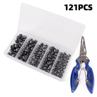 121pcs/set Separate fishing weight and pliers set outdoor fishing equipment