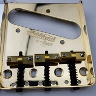 WKWilkinson WTB Vintage Style Fixed Electric Guitar Bridge With Brass Saddles bridge Chrome silver B