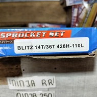 BLITZ GEAR SET FOR BLITZ MOTORCYCLE KC PREMIER BRAND