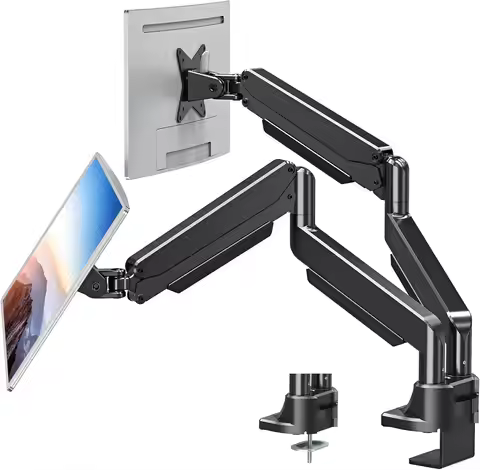 Dual Monitor Stand for 22-43 Inch Screens, Heavy Duty Gas Spring Arm, Full Motion VESA Mount