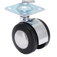 HILDARK0 Furniture Caster, Double Wheels 2 Inch Universal Wheel, Accessory Durable Squared Top Plate