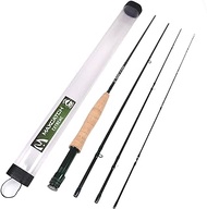 M MAXIMUMCATCH Maxcatch Extreme Graphite Fly Fishing Rod 4-Piece 9 Ft IM7 Carbon Blank, Hard Chromed Guides(3/4/5/6/7/8/10wt)