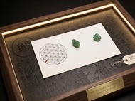 Emerald rough ear-rings , Birthstone of May . 祖母綠 原礦 耳環。