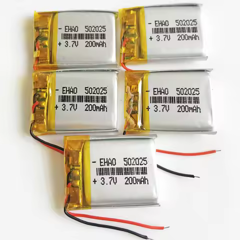 5 PCS 3.7V 200mAh 502025 Lithium Polymer LiPo Rechargeable Battery For Mp3 Camera Bluetooth GPS Mass
