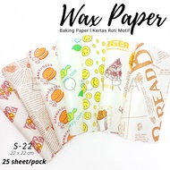 Wax Paper 25 Pcs / Korean Bento Cake Baking Paper - S-22