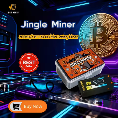 Jingle Mining 300KH/s BTC SOLO Mini Lottery Miner 3.3V Jingle Miner 2-pin 1.25mm SHA-256d Bitcoin Cr