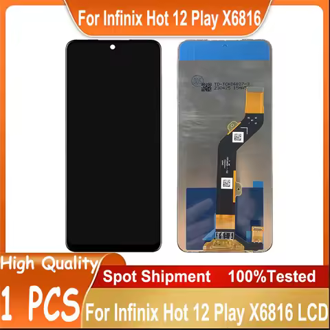 6.82' For Infinix Hot 12 Play LCD Display X6816 X6816C Screen Touch Digitizer Assembly Replacement H