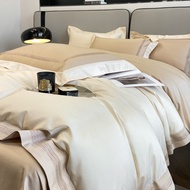 80-Kiraan Kapas Ruji Panjang Set Empat Keping Semua Kapas Kapas Tulen Sarung Duvet Cadar Dipasang Ca