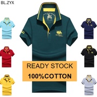 【READY STOCK】100% COTTON T-shirt polo lelaki Polo shirt men Embroidery Baju polo original baju kolar lelaki tshirt