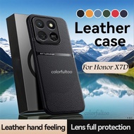 Honor X7D Shockproof Casing For Honor X7D X7 D X 7D HonorX7D 4G 5G Leather Magnetic Car Holder Phone