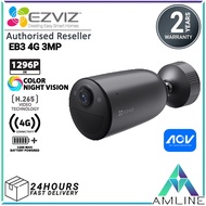 Ezviz EB3 CCTV Camera 4G LTE 3MP 2K Two Way Talk Color Night Vision Battery Powered Outdoor Security