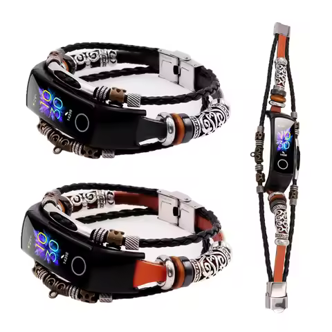 For Honor Band 5 & Band 4 Smart Watch Wristband For Huawei Honor Band 4 / 5 Weave Rope+Leather Repla