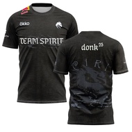 CS2 Team Spirit Jersey For Men Tops One Player Donk Tees Uniform ESports Contest Jersey Fans T-Shirt