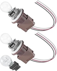 TIKSCIENCE Turn Signal Light Socket with Pigtail Connector & Bulbs Fit for Ford F-250/F-350/F-450/F-