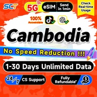 SCT Cambodia eSIM 1-15Days Daily 500MB-5GB Unlimited Data eSIM Cambodia SIM Card Send in 1min