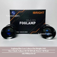 [BEST QUALITY] IBRIGHT SEPASANG FOGLAMP BLUE LENS C613 CAHAYA FLAT 3 INCH FOGLAMP HONDA TOYOTA ADA B