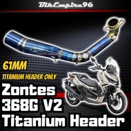 Zontes 368G V2 Titanium Header 61mm Performance Exhaust Header Pipe Durable Light Weight fot Zontes 