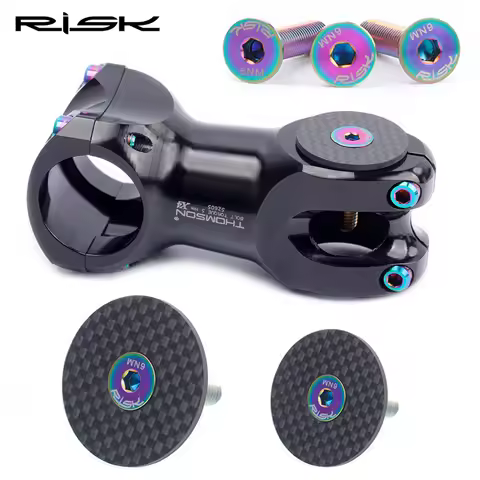 RISK Carbon Fiber Mtb Bike Stem Cap Bicycle Handlebar Table Cover Bridge Throat Titanium alloy Screw