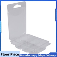 100 Packs Wax Melt Clamshells Molds Square, 6 Cavity Clear Plastic Cube Tray for Candle-Making & Soa