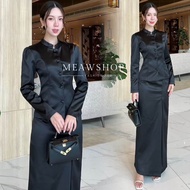 Set ชุดไทยจิตรลดา สีดำ S-3XL ชุดไทยประยุกต์ ชุดออกงาน ชุดไปงาน ชุดไปวัด ชุดทำบุญ ชุดดำ เดรสดำ ซื้อชุ