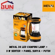 Meval 24 LED Camping Lamp + 3 W Senter + Panel Surya - Putih