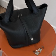 HERMES Picotin Lock 22cm T/C牛皮水桶包 銀扣（全新閒置包）