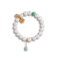 Edison Natural Source Silver Bracelet with Pearl Plating92518k Bracelet Gold Jade Vajra In Stock Fac