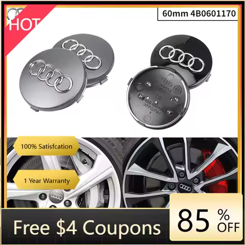 For Audi 4pcs 60mm Car Styling Audi Wheel Center Cap Emblem Hub Covers Badge For Audi B5 B6 B7 B8 B9