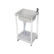 小型塑鋼洗衣槽/水槽/附蓮蓬頭立式固定座