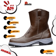 Arboo CH-Brown Work Safety Shoes Original Genuine Cow Leather Not Kings Cheetah Jogger Boots