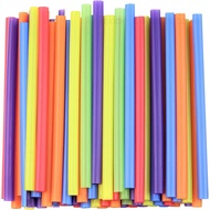 ComfyPackage,[100Count]JumboPlasticoothieStraws-8.5"High-AssortedColors E6C8