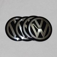 4Black car wheel hub emblem Volkswagen wheel hub cap sticker Car wheel hub center cap emblem 56.5MM 
