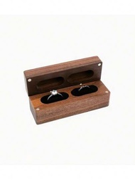 1 caja de almacenamiento de anillos magnéticos de madera, organizador de anillos de compromiso, almacenamiento de pendientes de joyería, regalo sorpresa de boda/pedida, caja de almacenamiento de accesorios