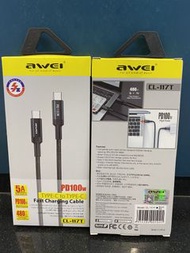 Awei  PD 100W C to C Cable PD3.0 超快速充電線