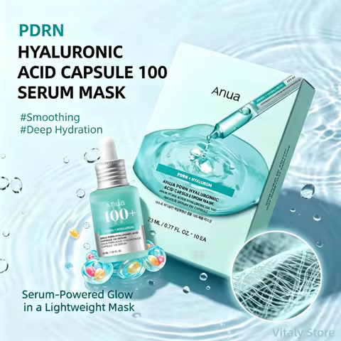 Korean PDRN Hyaluronic Acid Capsule 100 Serum Mask,Daily Moisturizing Hyaluronic Acid Deep Hydration