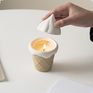 Cawan Lilin Aromaterapi Cawan Kosong dengan Tudung Hiasan Bekas Lilin Seramik Hadiah Kreatif Bentuk 
