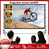 SG READY STOCK 16:9HD Projector Screen Projector Tripod Screen 120 Inches Entertainment Projector Cu