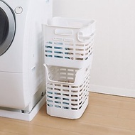 日本天馬 PORISH 斜掛快取/層疊兩用洗衣籃2件組(附輪)-多色可選