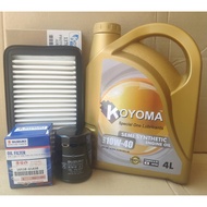 PROTON ERTIGA OIL FILTER + AIR FILTER + KOYOMA 10W40 SEMI SYNTHETIC ENGINE OIL