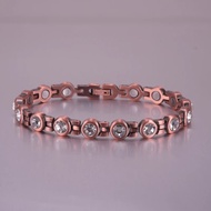 Magnetic Copper Bracelets for Women Cubic Zirconia Arthritis Pain Relief Benefits Luxury Women Chain