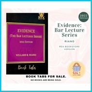 ▧ ▼ Evidence: Bar Lecture Series by Riano 2022 Edition REX Books Book Tabs Labels Law School Stick