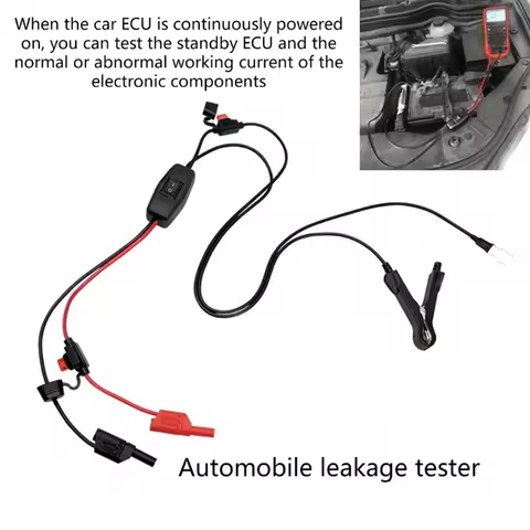 Car Leakage Tester No Power Off Parasitic Drain Tester with 4mm Copper Plug Current Drain Test Tool 