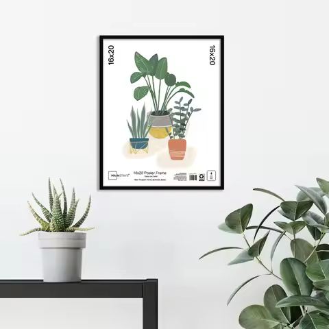 Mainstays β 16x20 Picture Frame β Black Flat Profile Wall Photo Frame