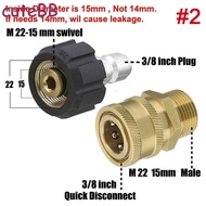 ⭐CuteBB⭐Pressure Washer Adapter M22 14mm 15mm Swivel to 3/8 inch Quick Connector Coupler